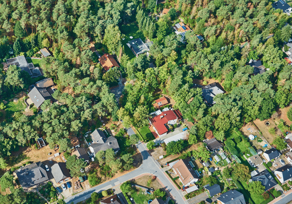 Neighborhood located in the wildland-urban interface