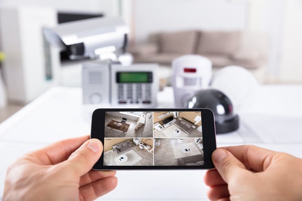 A smartphone and smart home devices