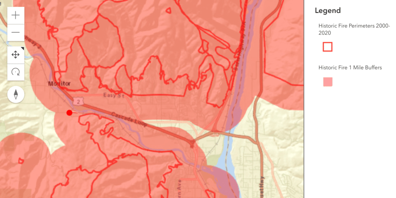 Wildfire Risk Tool Map Example