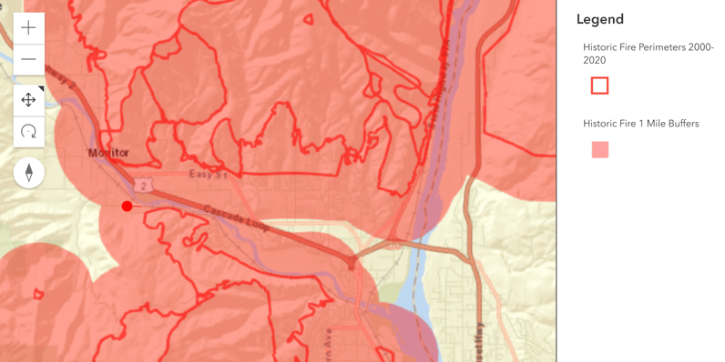 Wildfire Risk Tool Map Example