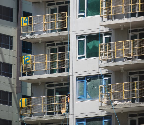 A building being constructed without a 13th floor