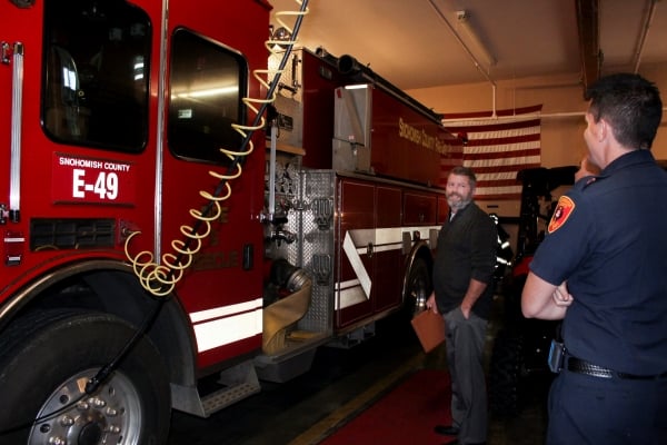 WSRB fire protection analyst looking at fire engine
