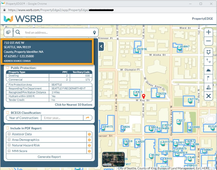 ZIP code lookup in PropertyEDGE step 2