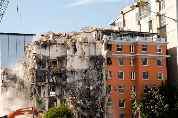 Property damage from a Christchurch, New Zealand earthquake