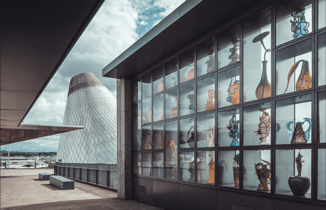 the Museum of Glass was developed in the late 90s as a testament to glass blowing and a showcase of its enduring beauty.