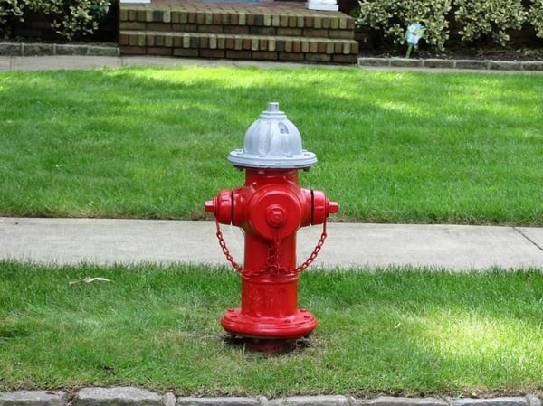 Fully creditable red fire hydrant