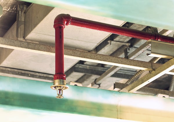 An automatic fire sprinkler system in a commercial building