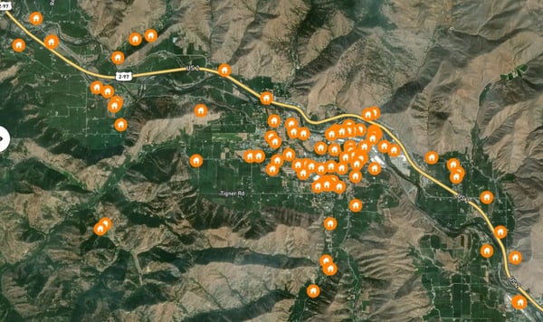Cashmere, Washington wildfire concentration of risk