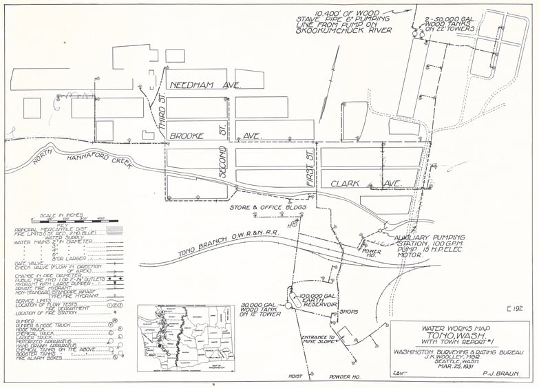 Map of Tono, WA 