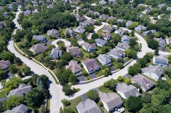 aerial view of neighborhood houses