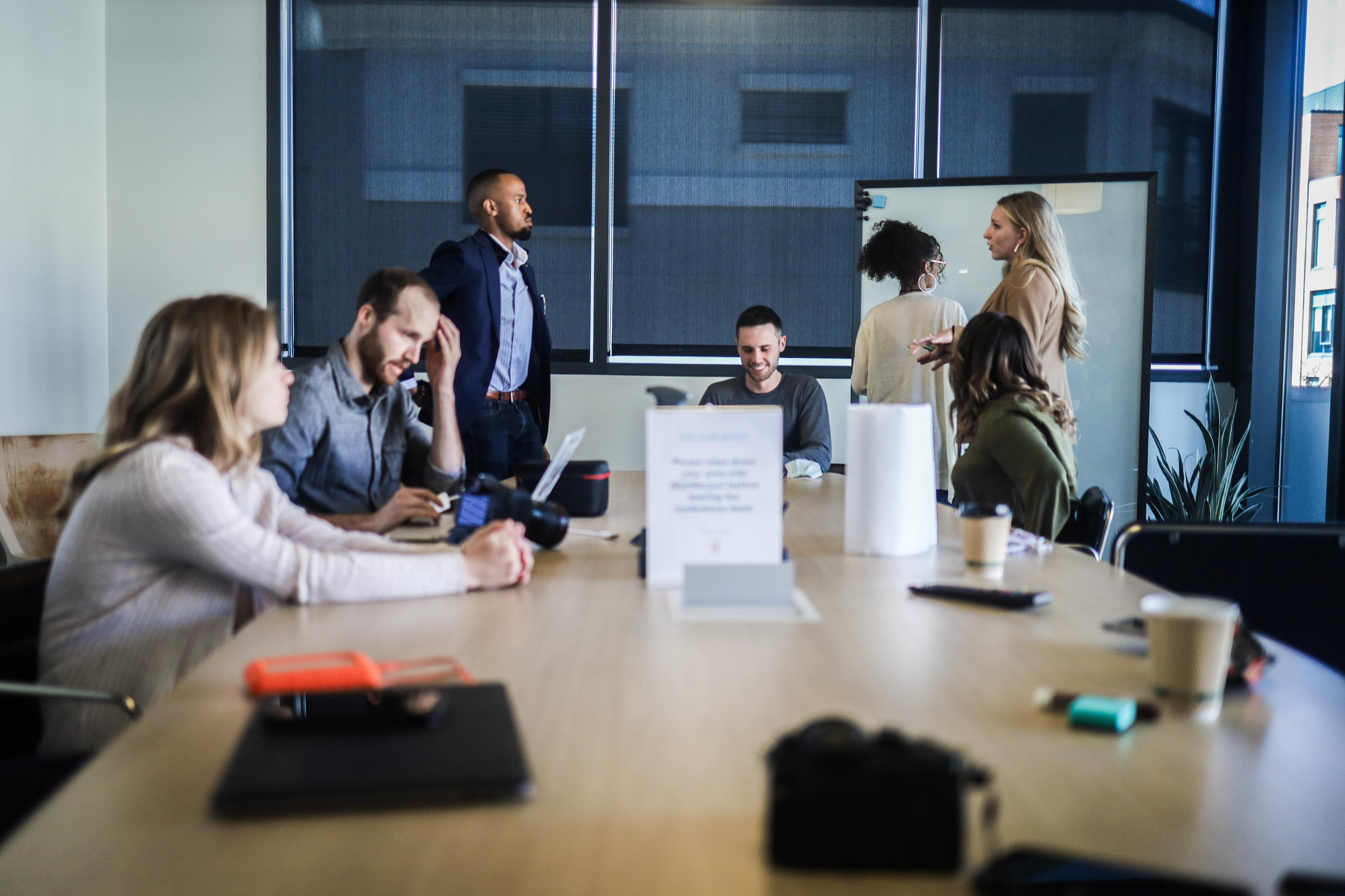 group of professionals working together
